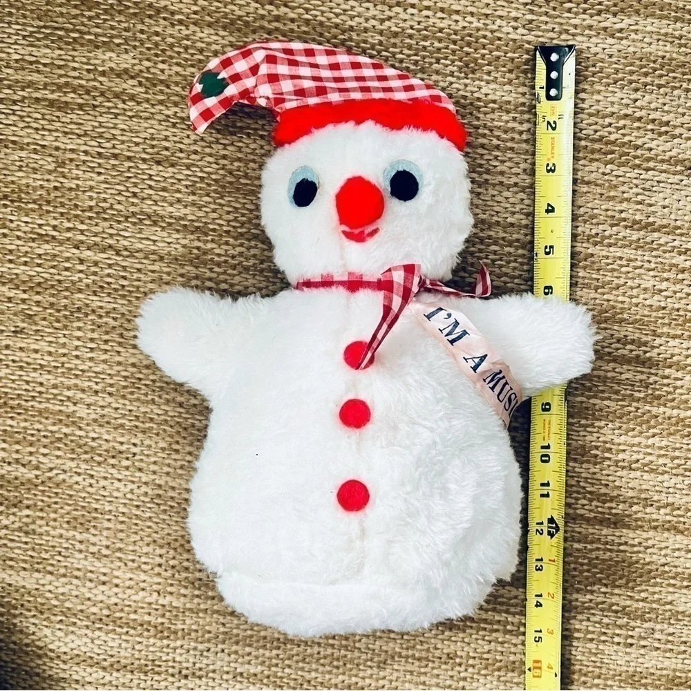 Rare Vintage Mary Meyer Musical Snowman Plush Stuffed Toy Wind Up Christmas 14”